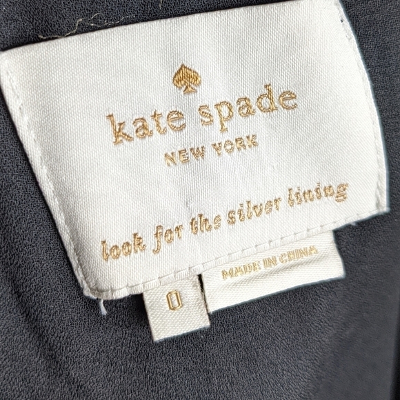 KATE Spade LBD Black Crepe Flutter Sleeve Midi Dress 0 - Picture 4 of 16